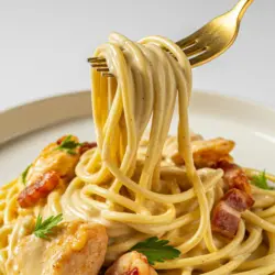 Creamy Chicken and Bacon Pasta Recipe 7 chicken and bacon pasta recipe card