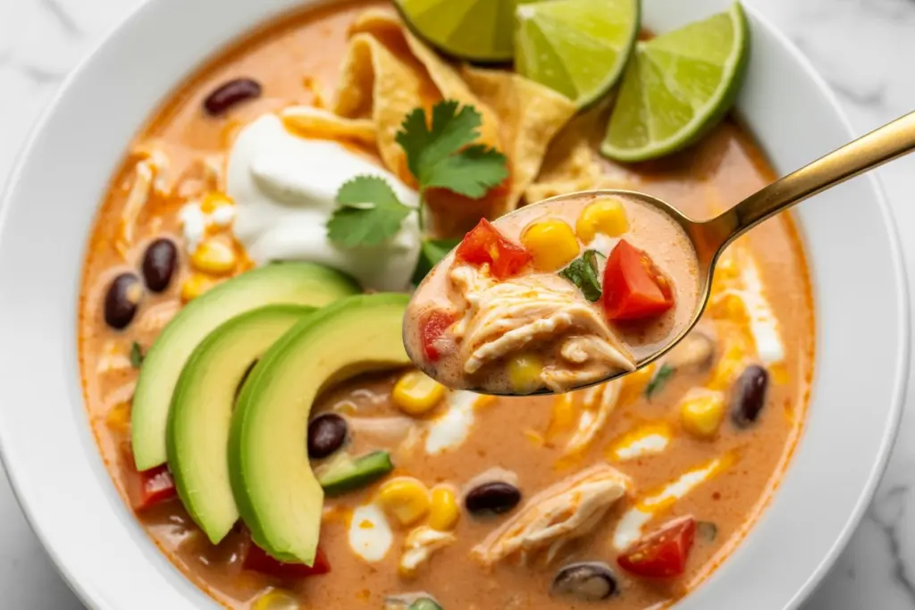 chicken enchilada soup serving bowl