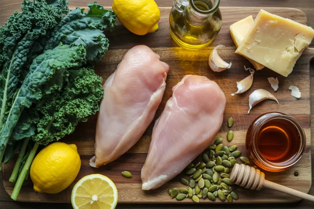 ingredients for chicken kale salad recipe
