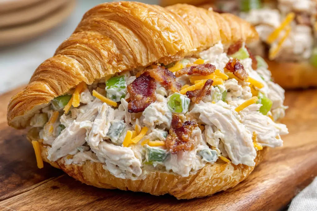 serving million dollar chicken salad sandwich