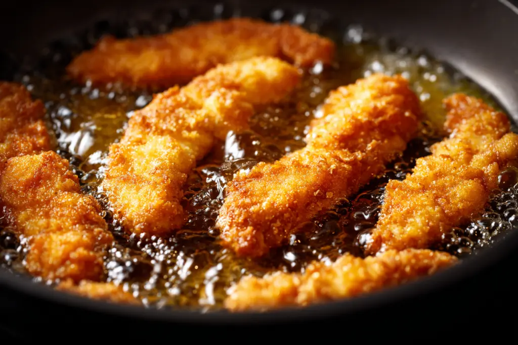 Crispy Chicken Wraps 5 frying crispy chicken for wraps