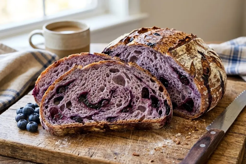 jam swirl sourdough slices served with coffee