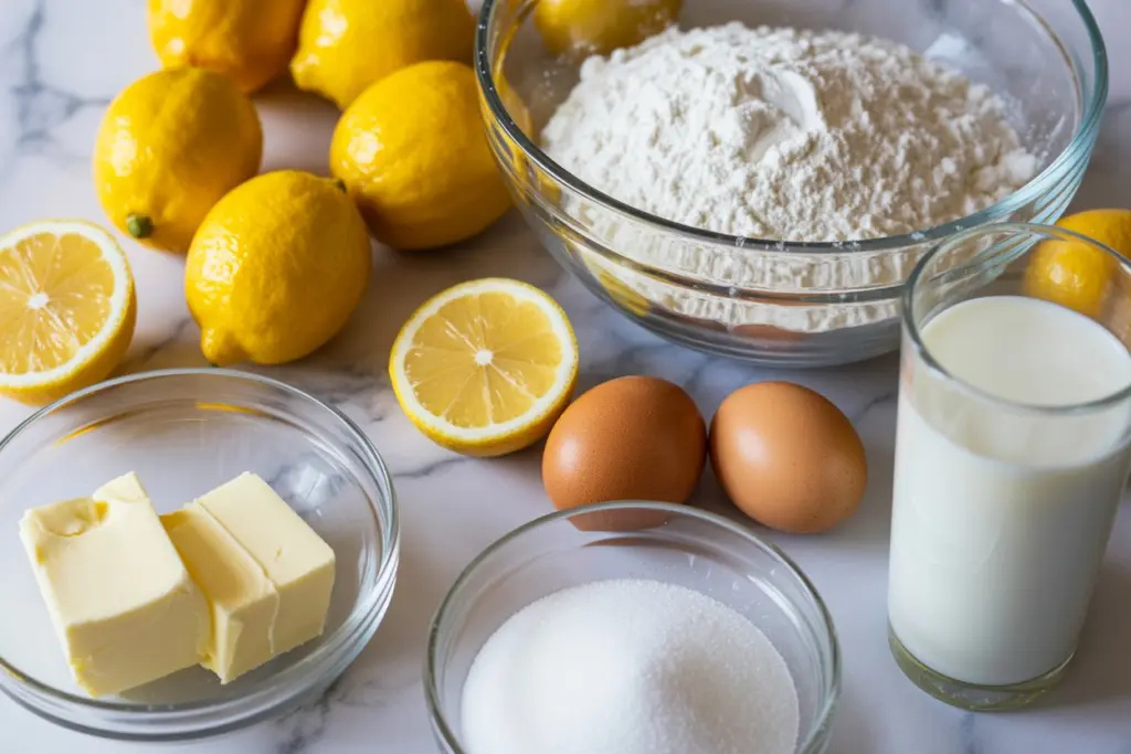 Lemon Cupcakes ingredients setup
