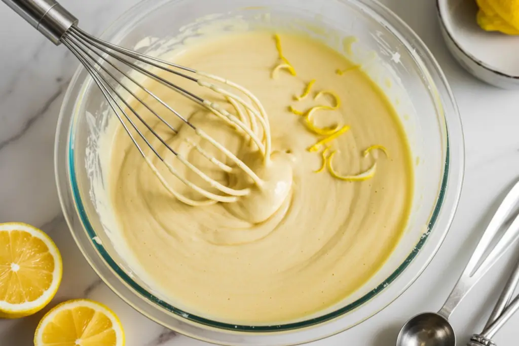 Mixing Lemon Cupcakes batter