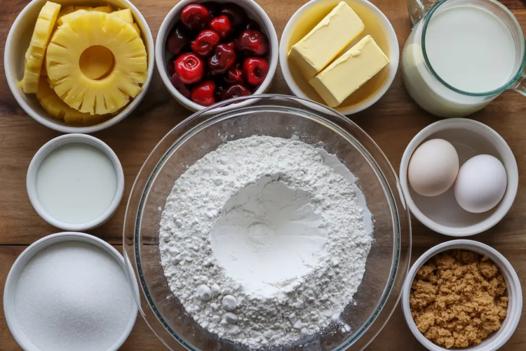 Easy Pineapple Upside Down Cake 4 pineapple upside down cake ingredients