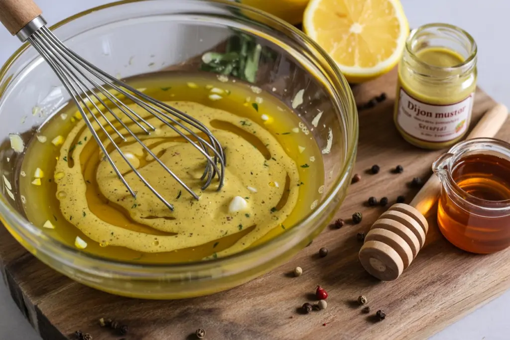 Making the lemon Dressing