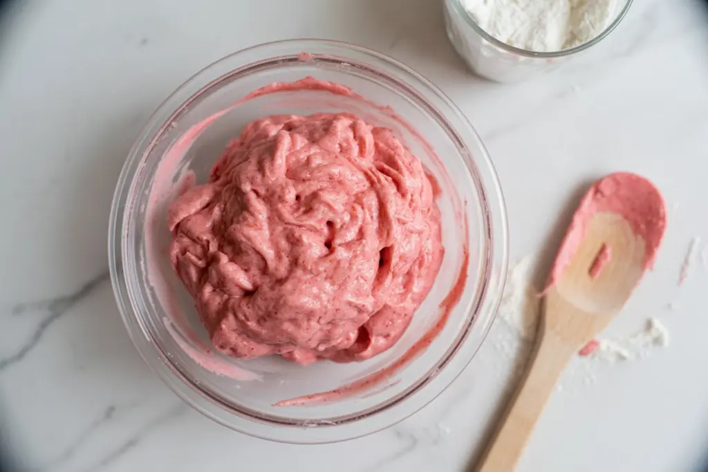 chilling sourdough strawberry sugar cookie dough