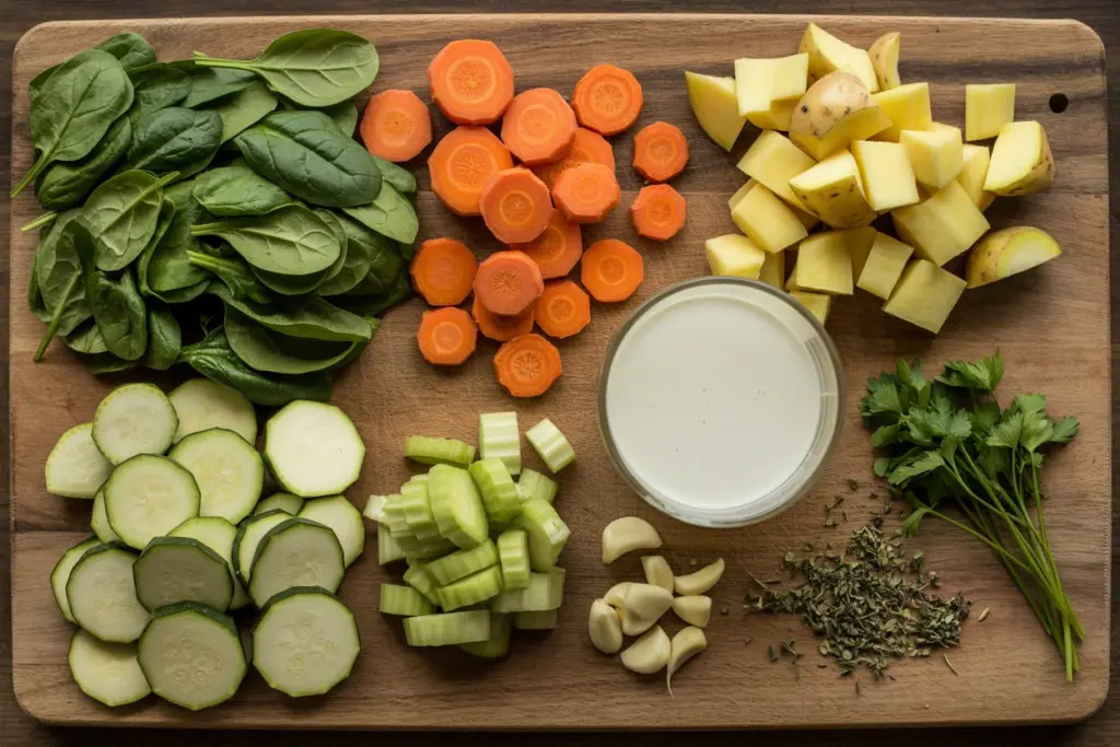 Easy Spring Vegetable Soup Recipe 4 spring vegetable soup ingredients fresh vegetables