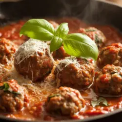 15-Minute Sausage Meatballs in Tomato Sauce recipe card