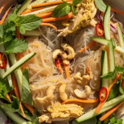 Asian Glass Noodle Salad with Lime Cashew Crumble recipe card