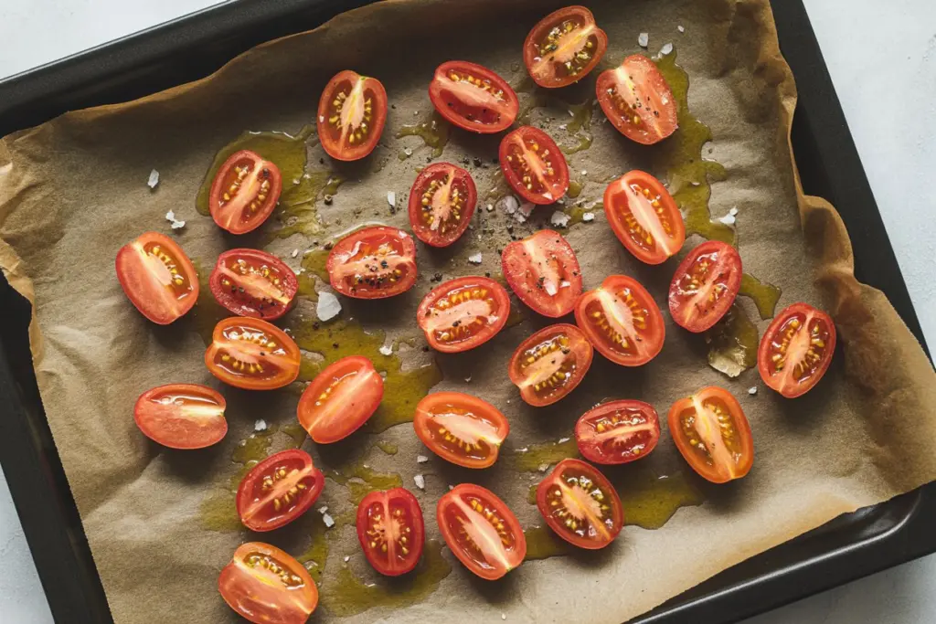 roasting tomatoes for chicken pesto pasta