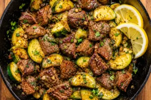 Effortless Garlic Butter Steak and Zucchini