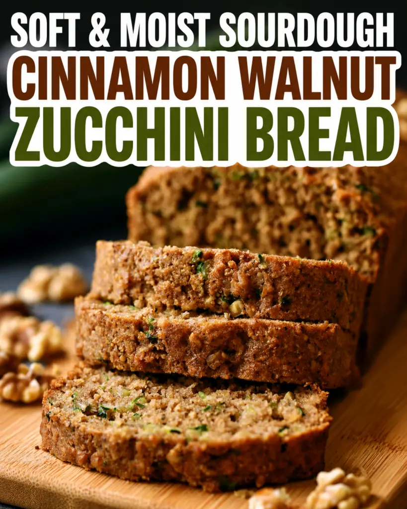 Easy sourdough zucchini bread (Quick Leaf Recipe) 8 Soft & Moist Sourdough Cinnamon Walnut Zucchini Bread