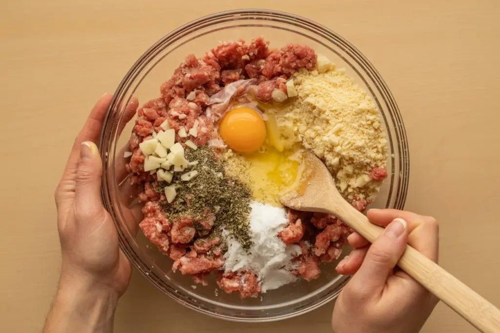 Mix the Sausage meatballs in a large bowl