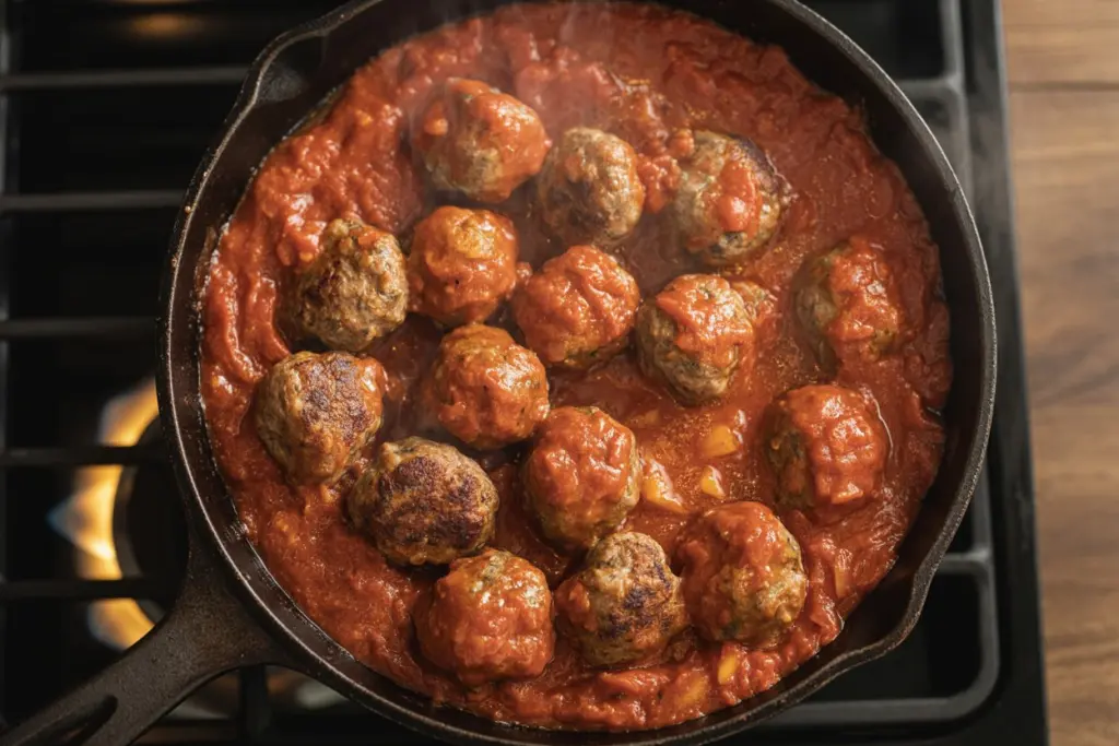 Make the Sauce for Sausage Meatballs