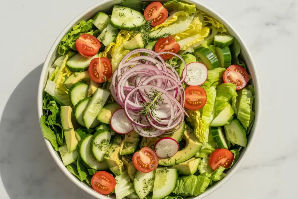 assembling salmon salad recipe