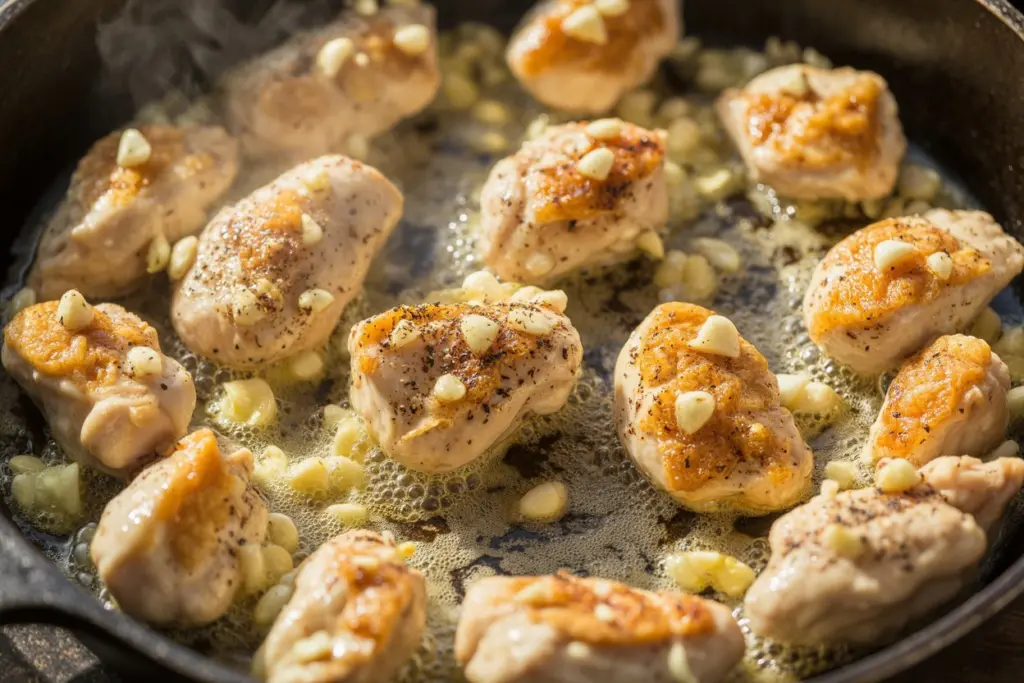 cooking chicken for pesto pasta