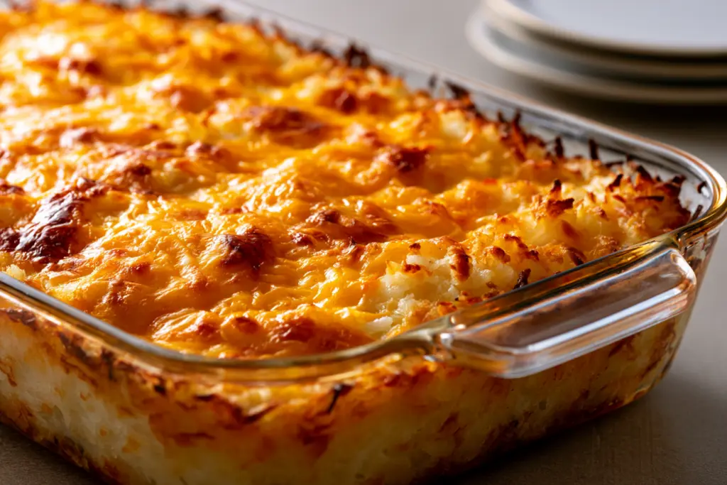 freshly baked sourdough hash brown casserole