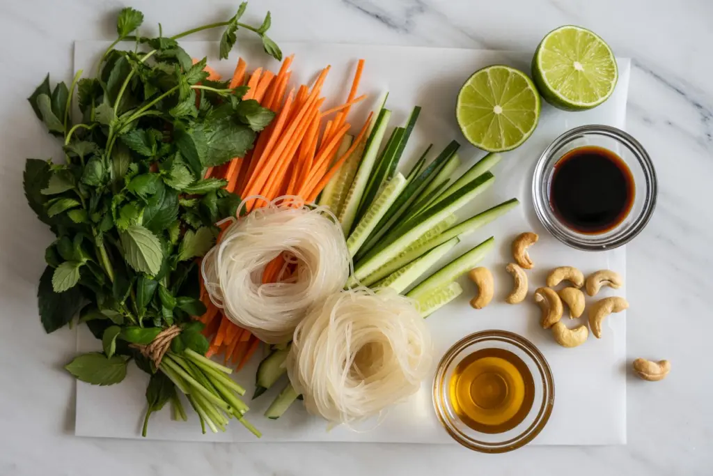 ingredients for glass noodle salad recipe