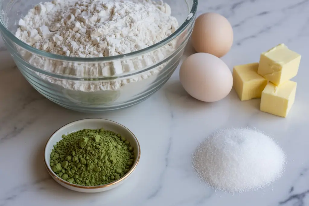 ingredients for matcha cookies recipe