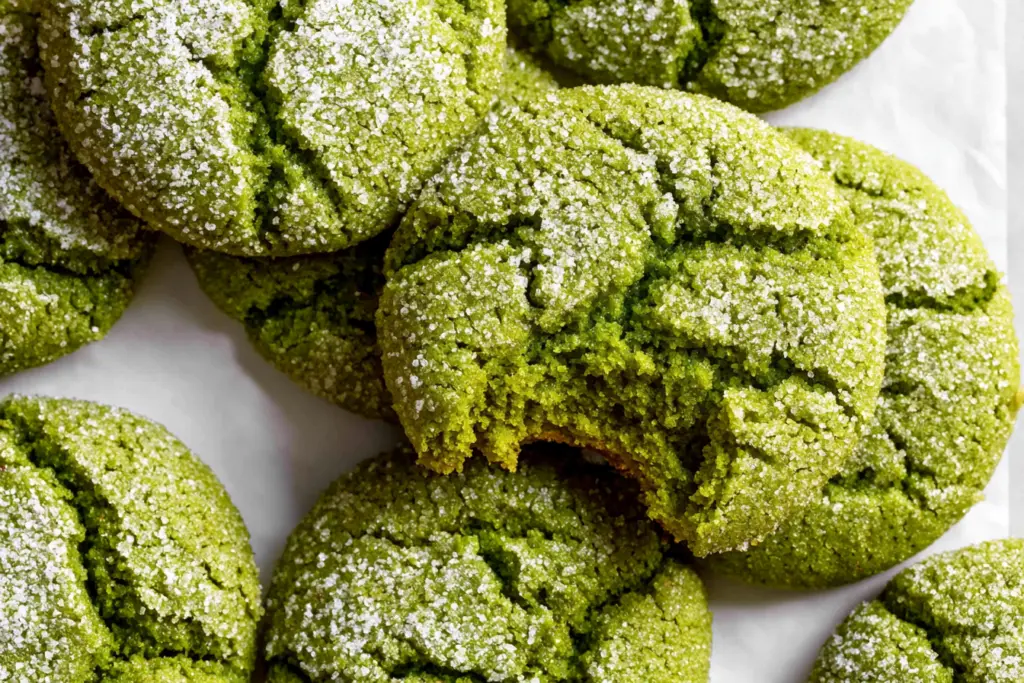 matcha sugar cookies served