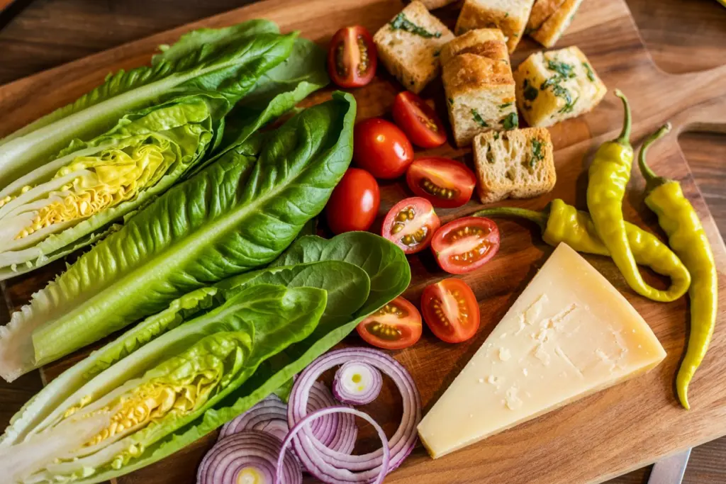mega italian salad ingredients layout