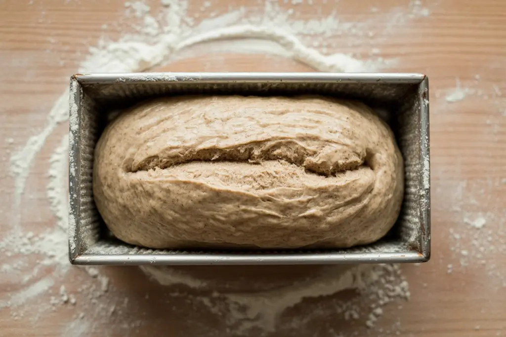 shaped sourdough whole wheat sandwich bread loaf