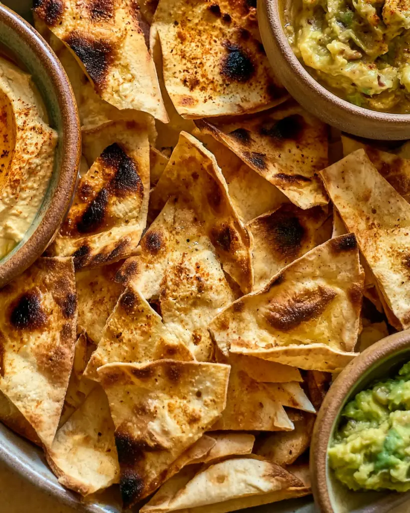 sourdough pita chips appetizer platter
