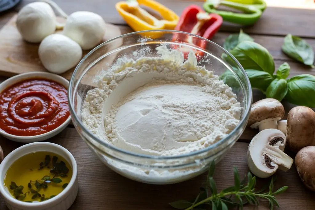 ingredients for sourdough pizza pockets