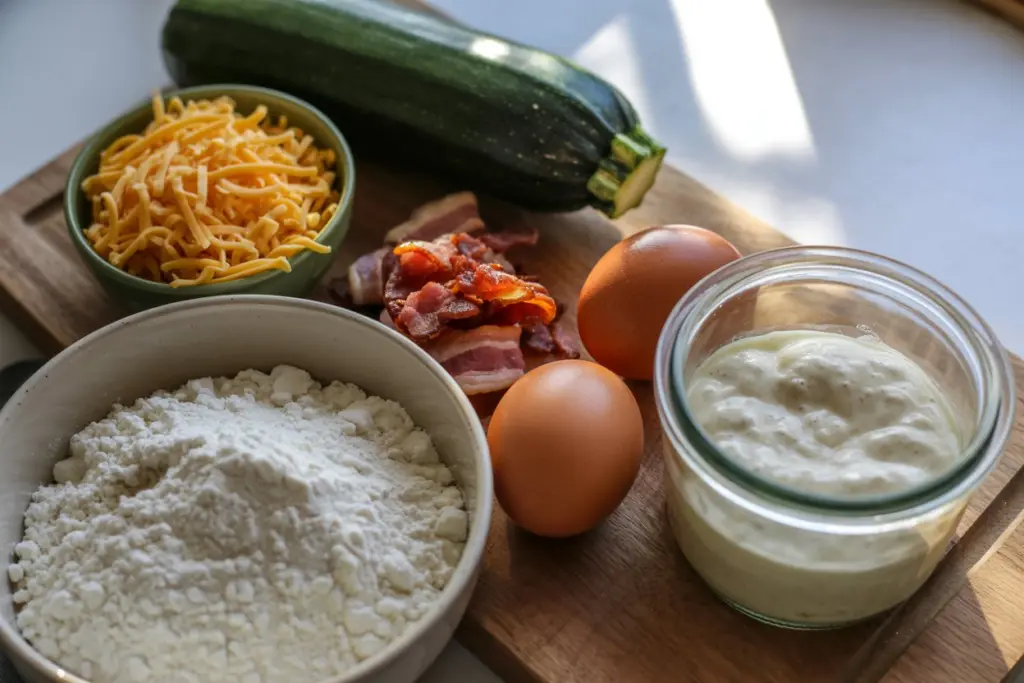ingredients for sourdough zucchini bars
