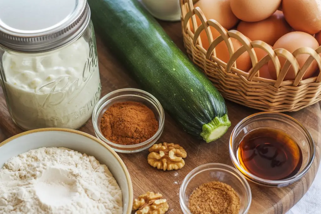 ingredients for sourdough zucchini bread recipe
