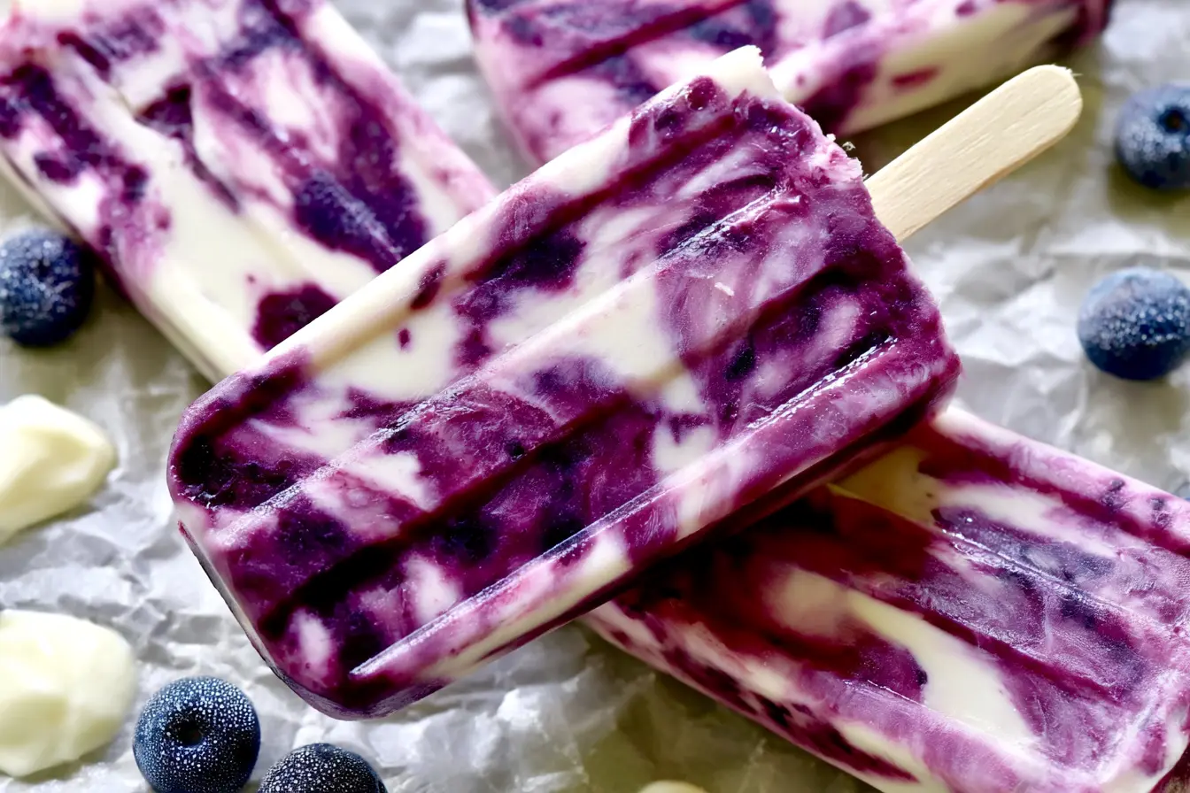 4 Ingredient Blueberry Yogurt Popsicles Recipe