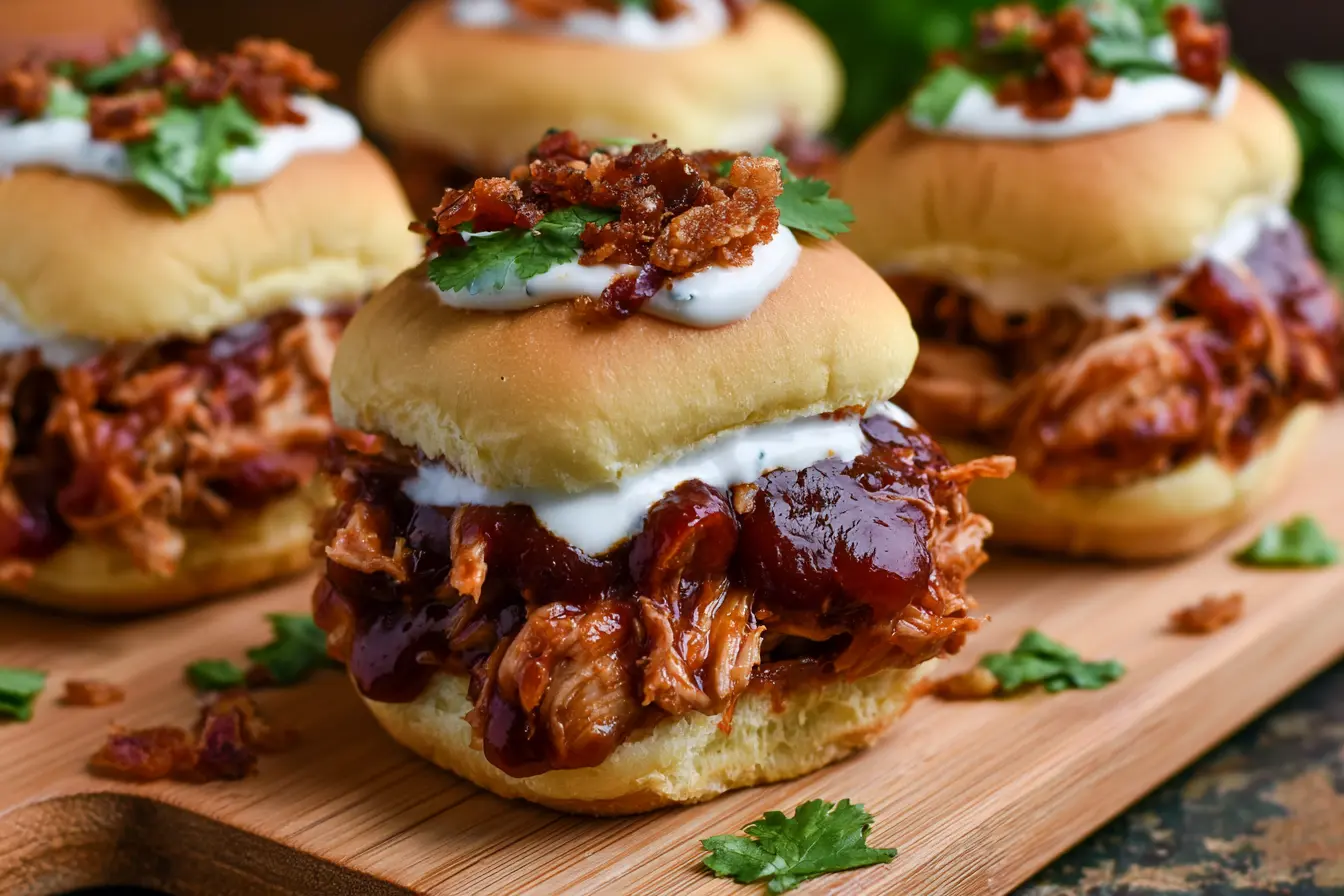 BBQ Chicken Bacon Ranch Sliders Recipe