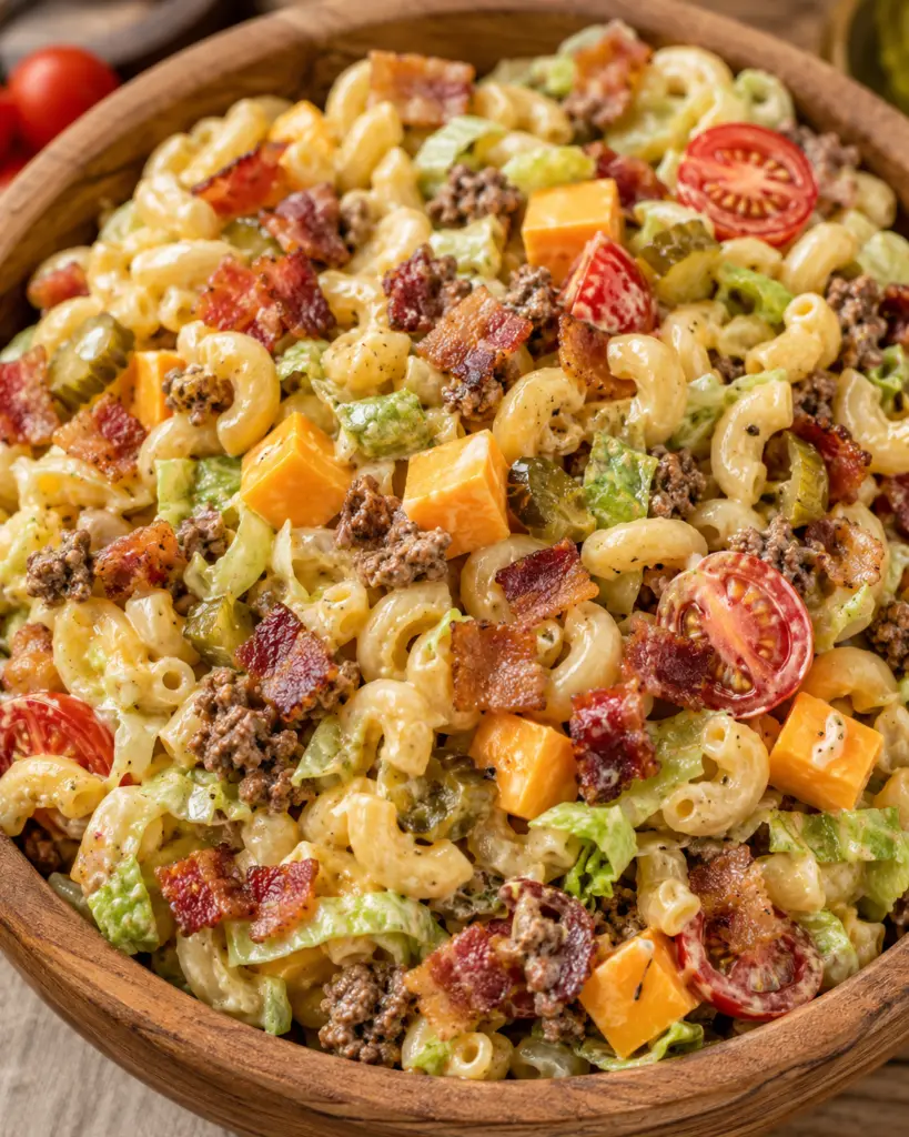 Big Mac Cheeseburger Pasta Salad Recipe 5 Bacon Cheeseburger Pasta salad