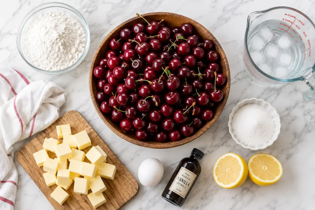 Baking essentials for homemade cherry pie 
