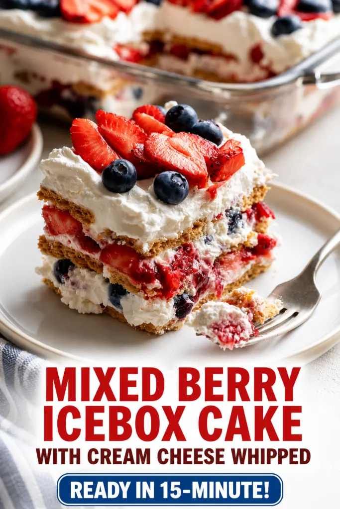 Berry Icebox Cake with Cream Cheese Whipped
