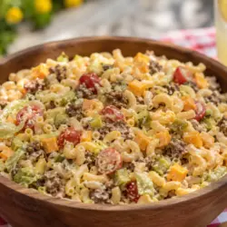 Big Mac Cheeseburger Pasta Salad Recipe 6 Big Mac Cheeseburger Pasta Salad Recipe Card