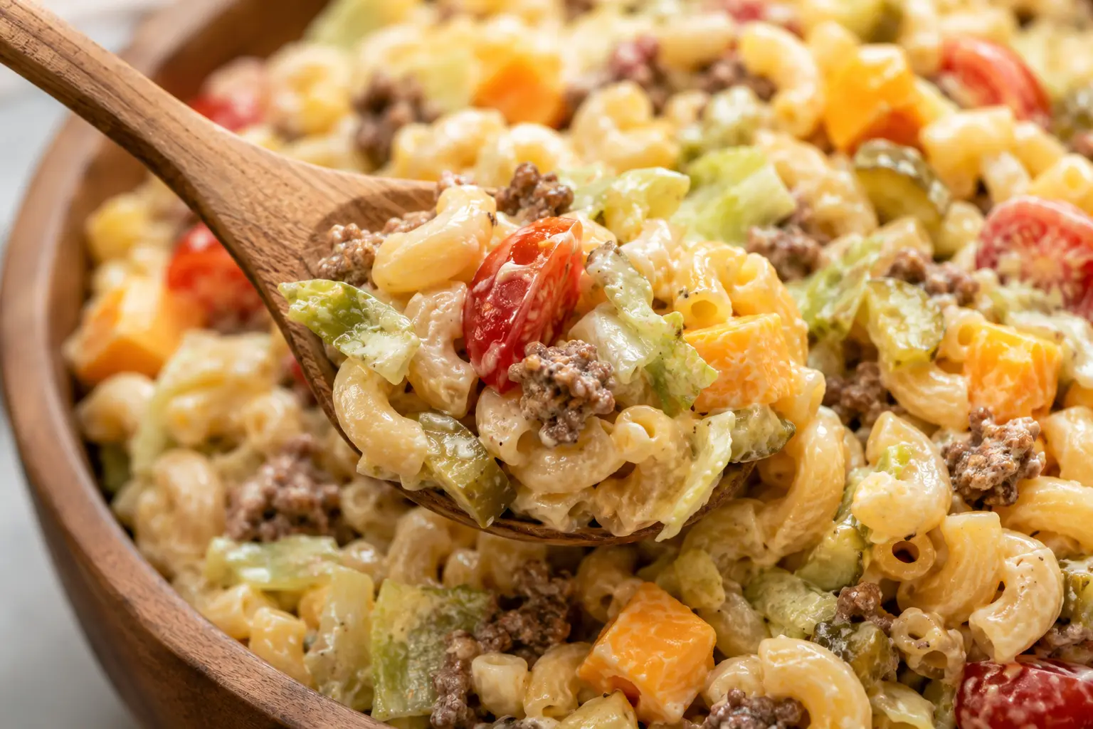 Big Mac Cheeseburger Pasta Salad Recipe