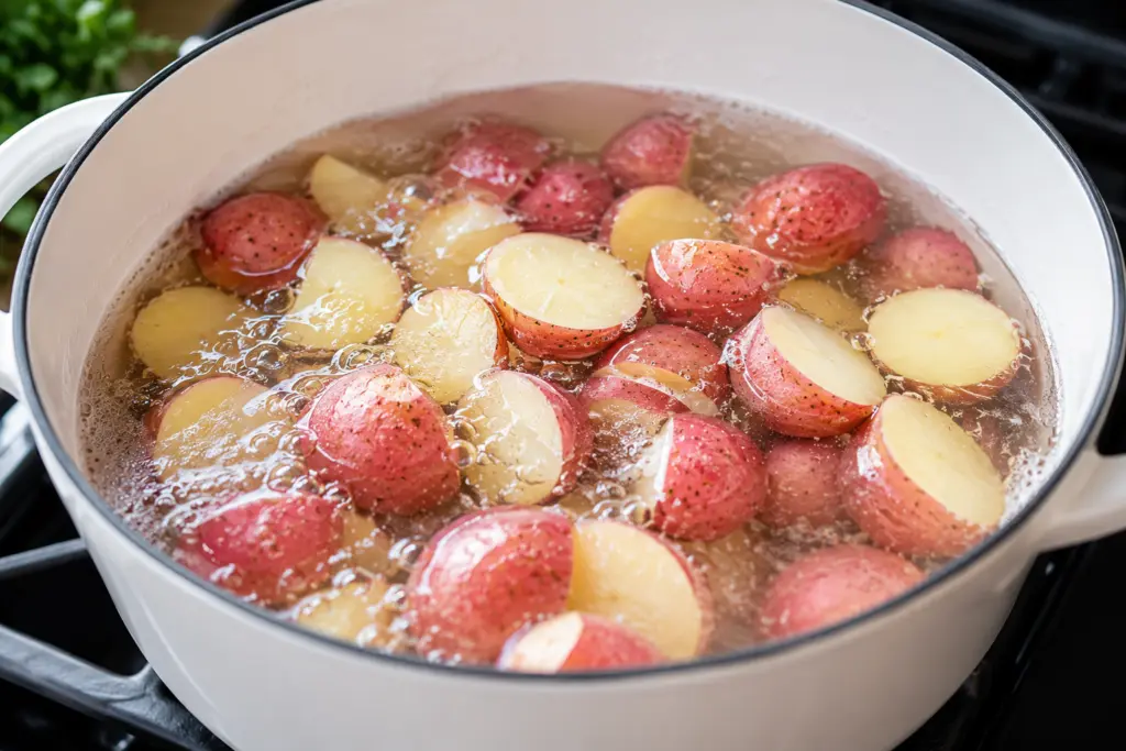 No Mayo Herbed Italian Potato Salad 3 Boil the potatoes for Italian Potato Salad