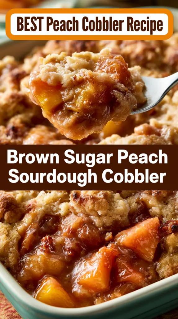 Brown Sugar Peach Sourdough Cobbler