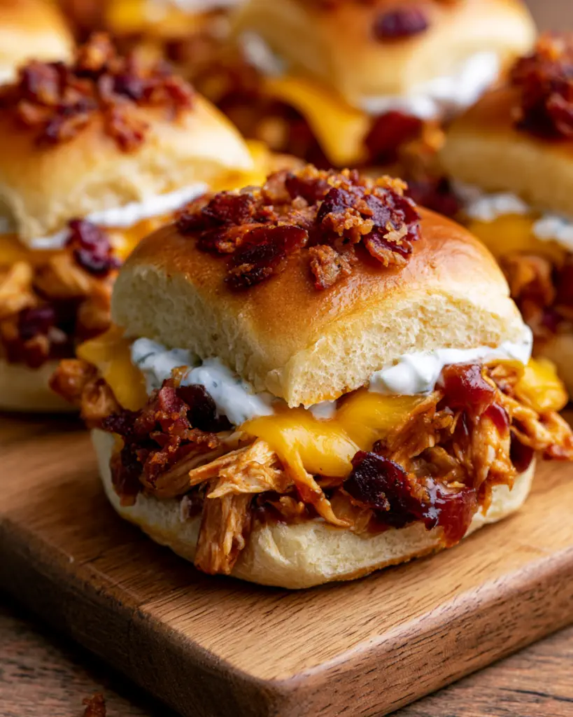 BBQ Chicken Bacon Ranch Sliders Recipe 5 Cheesy BBQ Chicken Bacon Ranch Sliders
