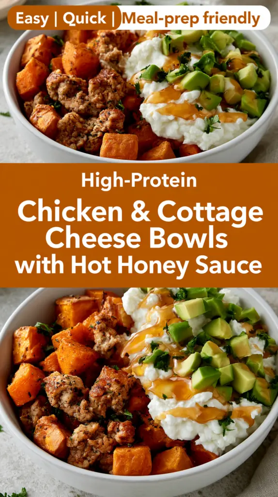Chicken & Cottage Cheese Bowls with Hot Honey Sauce
