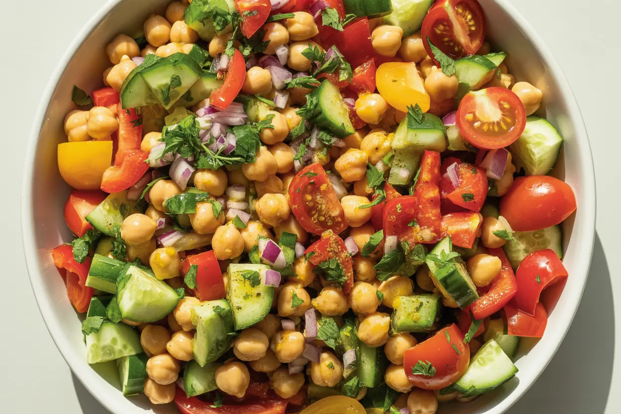 Chickpea Salad Recipe with Lemon-Herb Dressing