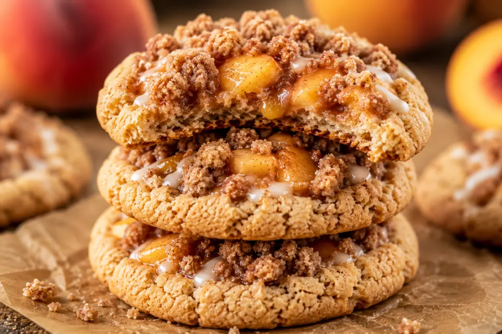 Sourdough Peach Cobbler Cookies Recipe 8 Cinnamon Streusel Peach Cookies