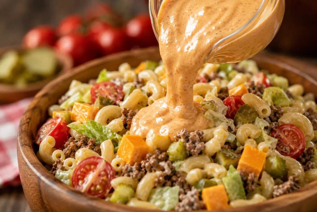 Big Mac Cheeseburger Pasta Salad Recipe 4 How to make cheeseburger pasta salad