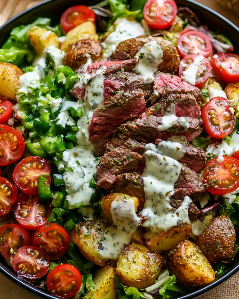 Crispy Potato and Steak Salad with Creamy Pickled Ranch Recipe 6 Crispy Potato and Steak Salad with Creamy Pickled Ranch