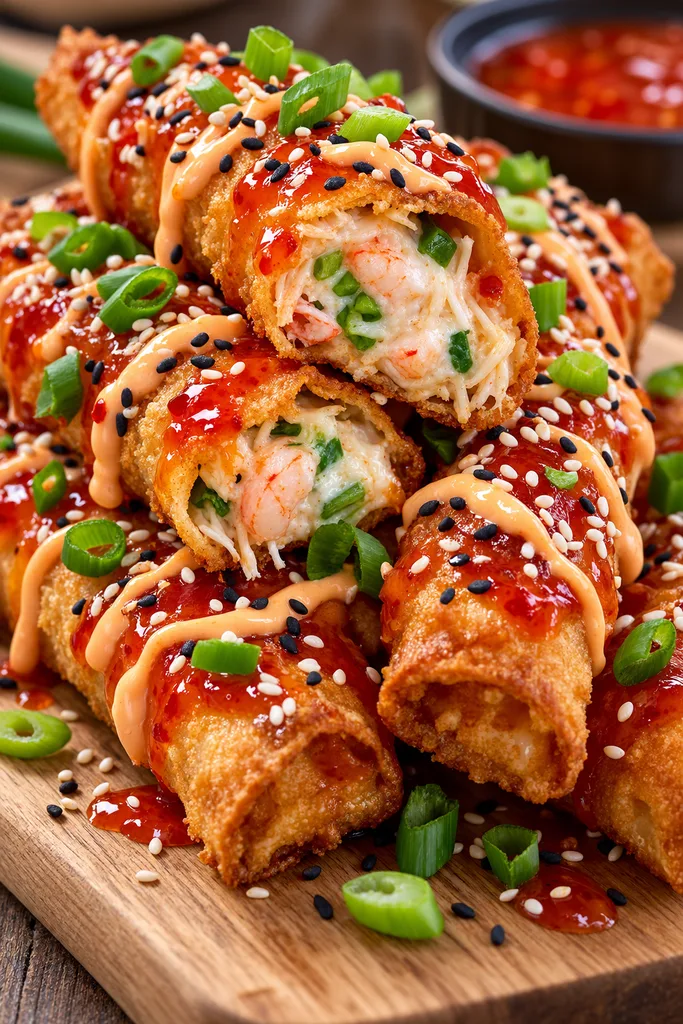 Crispy Seafood Taquitos with Sweet Chili Glaze

