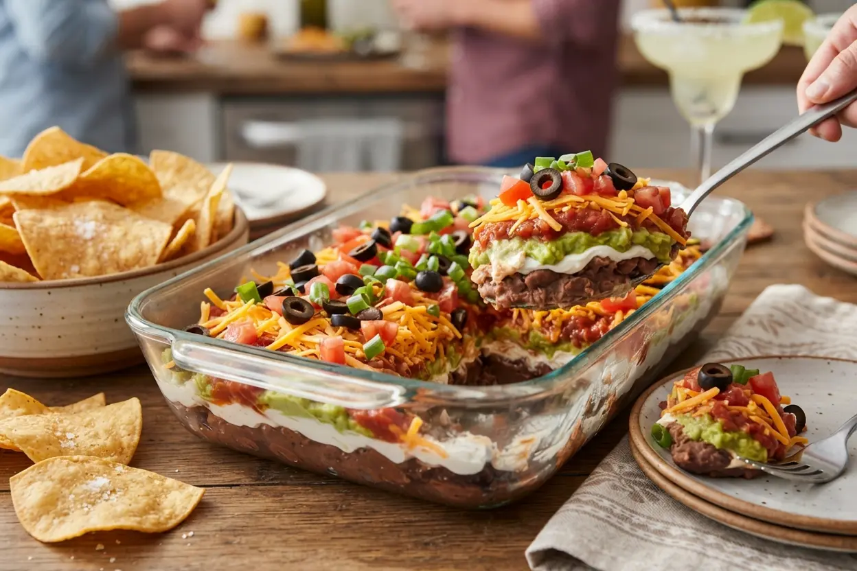 Delicious 7 layer taco dip Recipe