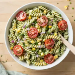 Pasta Avocado Salad with Creamy Avocado Ranch Dressing 5 Delicious Pasta Avocado salad Recipe with Creamy Avocado Dressing recipe card