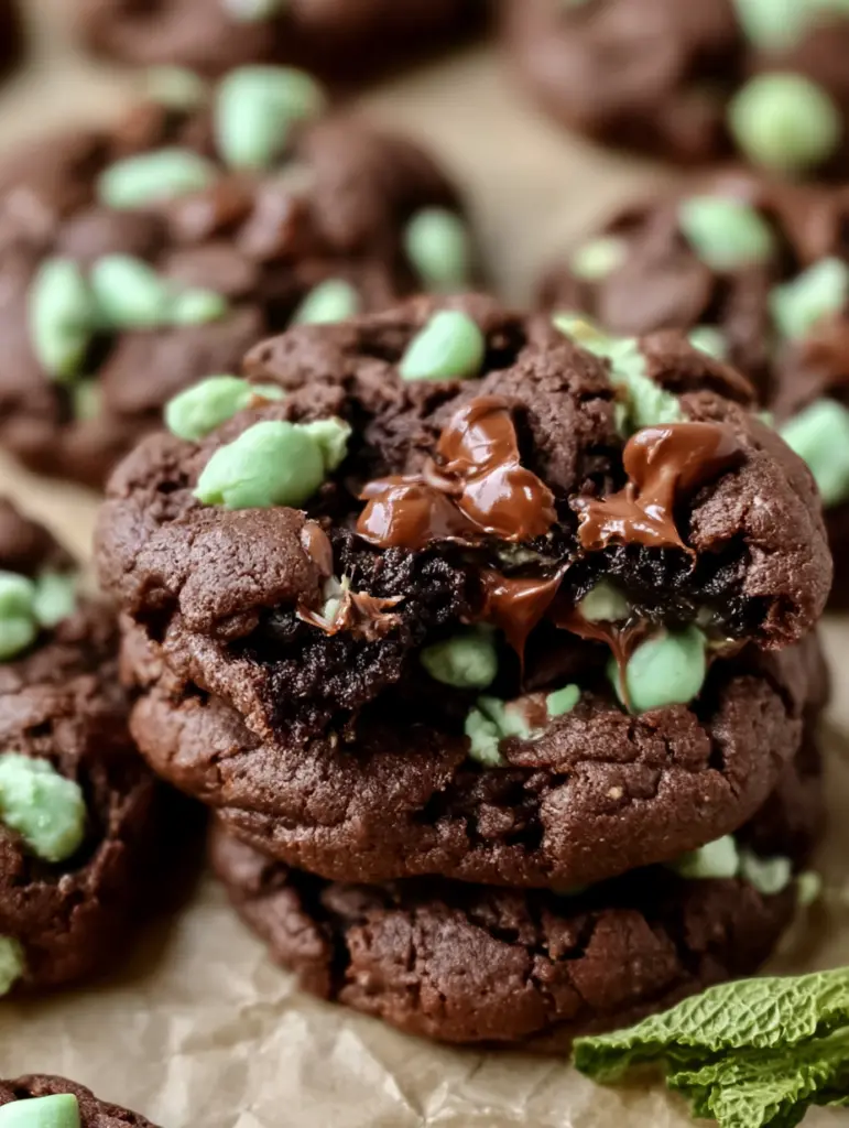 Easy Chocolate Chip Mint Cookies Recipe 5 Double Dark Chocolate Mint cookies
